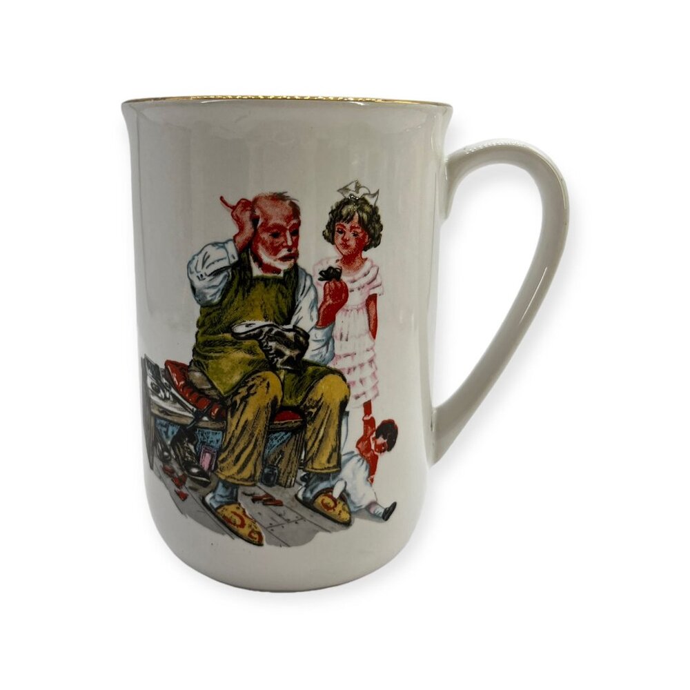 1986 The Cobbler, Norman Rockwell Coofee Mug Museum Collections Inc. - Picture 2 of 6